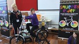 We like to ride our smoothie bike!